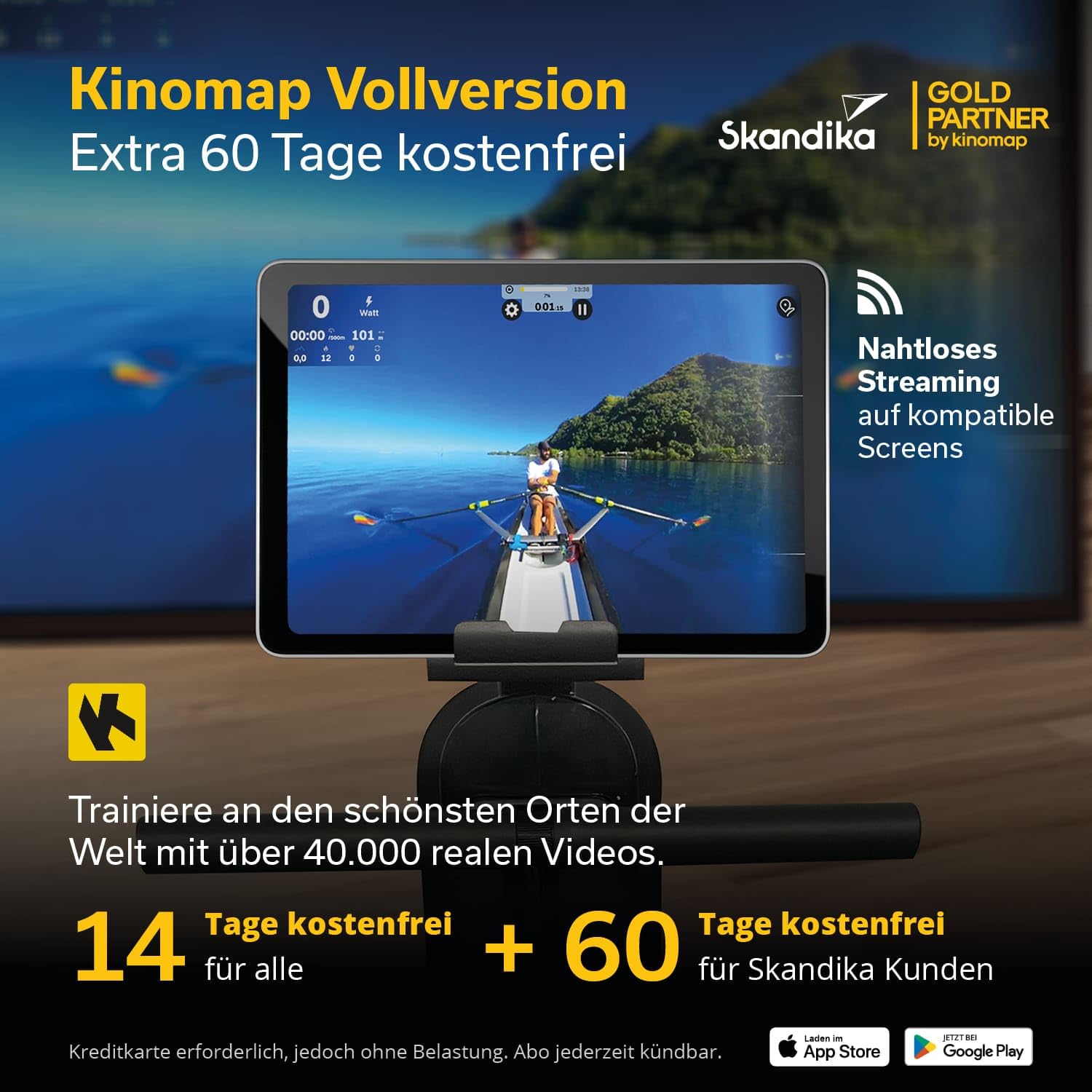 Skandika Oxford Pro | Magnetbremssystem, Bluetooth, Indoor Rudersportgerät mit App, 8 Widerstandsstufen, bis 120 kg | Rudergerät für zuhause, Rudermaschine, Krafttraining, Rudergeräte