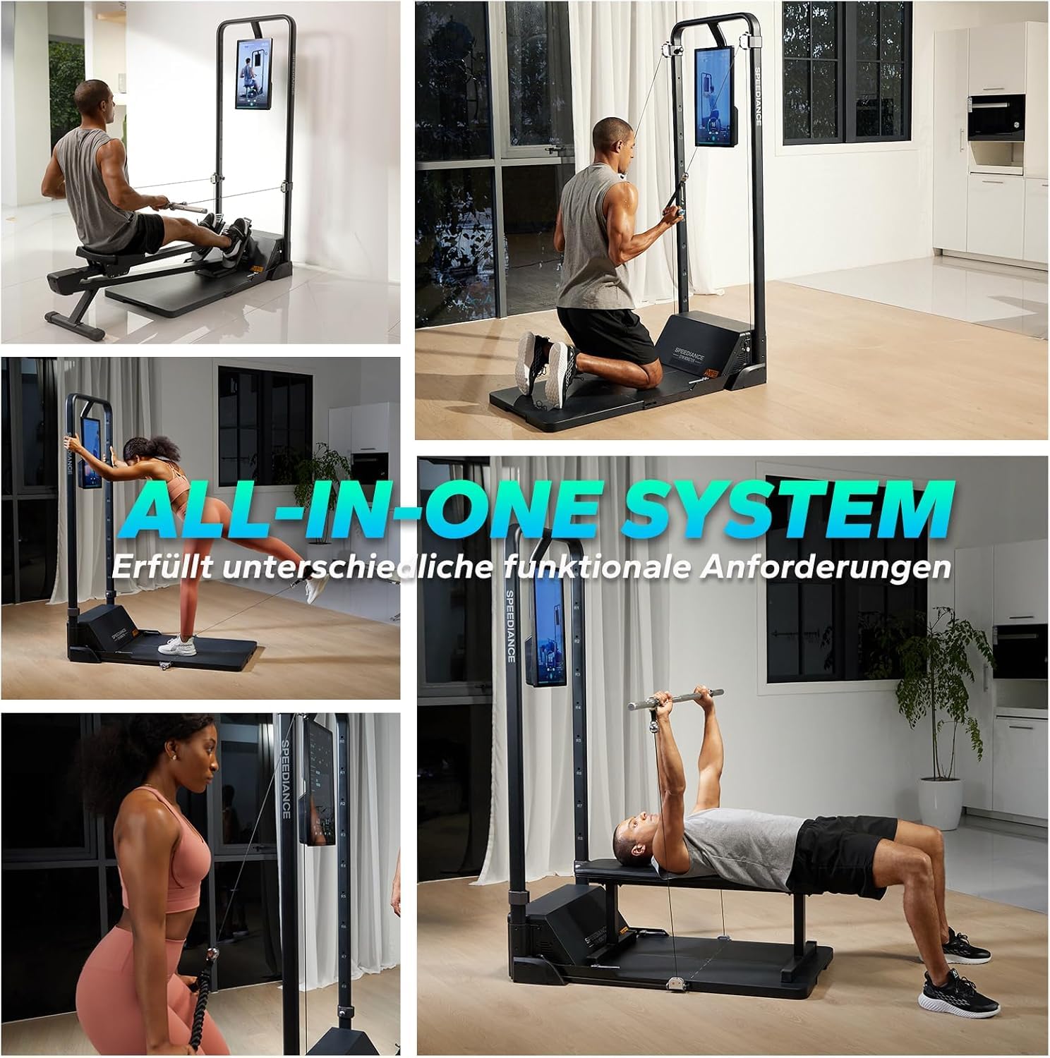 Speediance Smart Home Gym System, Gym Monster Multifunktionale Smith Maschine Home Gym Power Cage, Tragbare Kabelmaschine für Home Workout, Ganzkörper-Krafttraining Fitness Übungsgerät