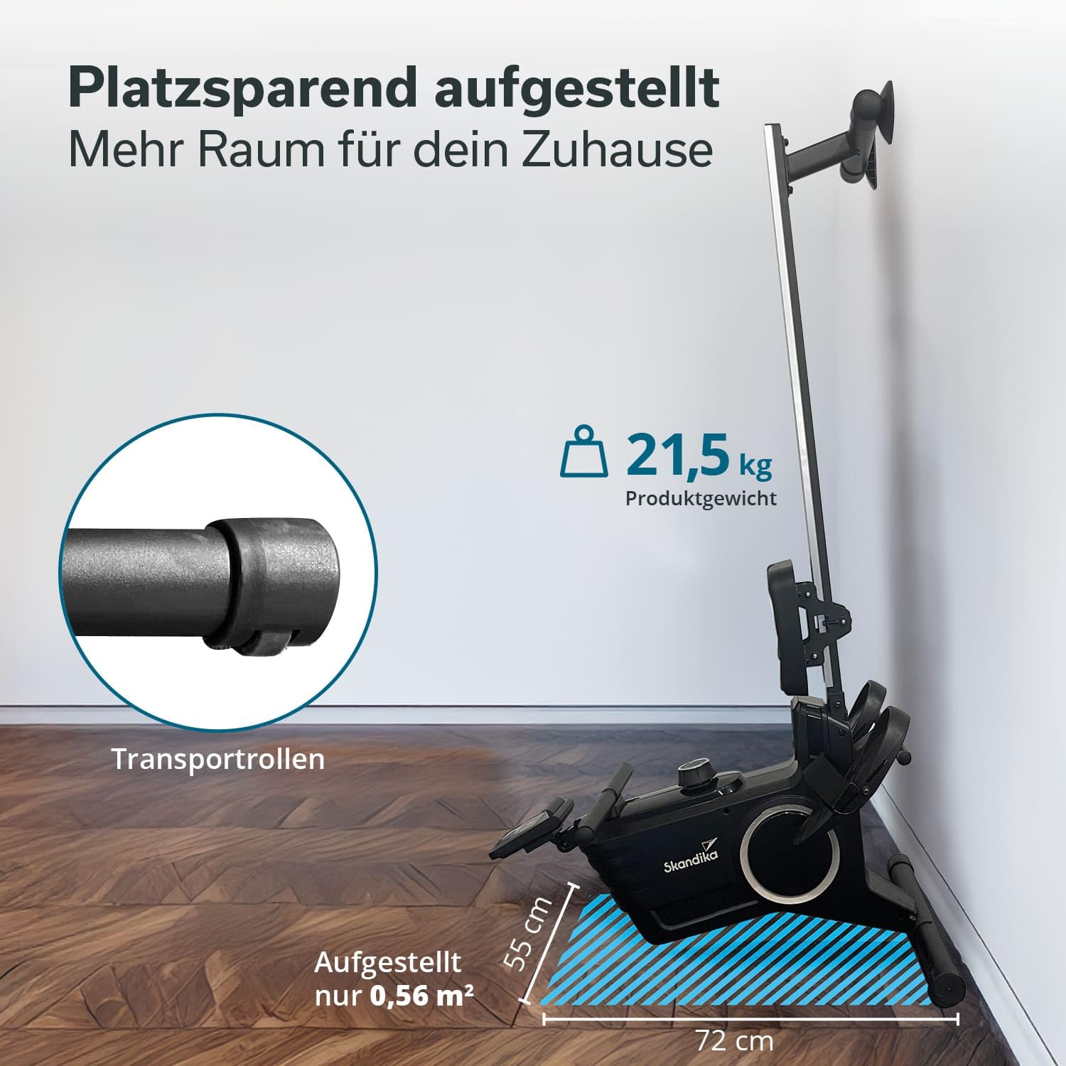 Skandika Oxford Pro | Magnetbremssystem, Bluetooth, Indoor Rudersportgerät mit App, 8 Widerstandsstufen, bis 120 kg | Rudergerät für zuhause, Rudermaschine, Krafttraining, Rudergeräte