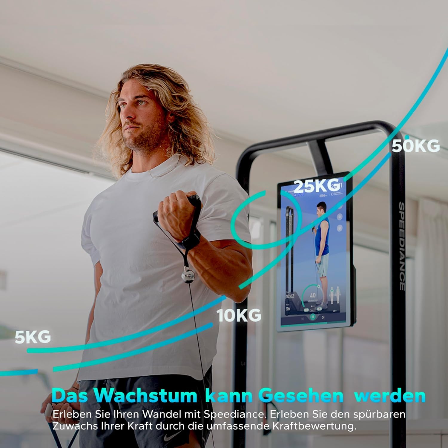 Speediance Smart Home Gym System, Gym Monster Multifunktionale Smith Maschine Home Gym Power Cage, Tragbare Kabelmaschine für Home Workout, Ganzkörper-Krafttraining Fitness Übungsgerät